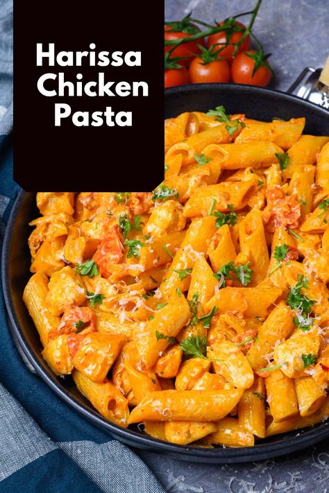 Harissa Paste Recipe, Chicken Pasta Dish, Vegetarian Lasagne, Harissa Recipes, Chicken Pasta Dishes, Harissa Chicken, Harissa Paste, Best Pasta Recipes, Creamy Tomato Sauce