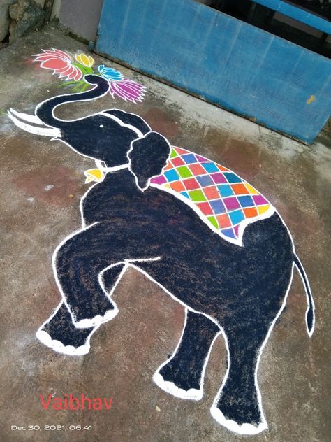 Animal Rangoli, Rangoli Big, Margazhi Kolam, Diya Rangoli, Khatu Shyam, Rangoli Designs Photos, Kolam Design, Colorful Rangoli, Simple Rangoli Designs Images