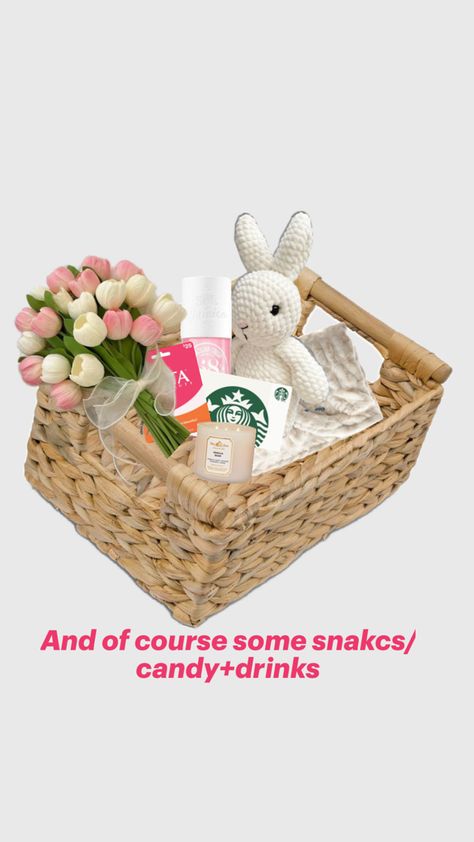 Gift basket idea Bae Basket, Valentines Basket, Valentines Day Baskets, Valentine Days, Candy Drinks, Boo Basket, Mom Birthday, Mom Birthday Gift, Gift Basket