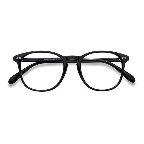 Men's Record - Black wayfarer plastic - 18695 Black Rx Eyeglasses ($15) ❤ liked on Polyvore featuring men's fashion, men's accessories, men's eyewear, men's eyeglasses, mens wayfarer eyeglasses, mens eyeglasses and mens eyewear Glasses For Oval Faces, Glasses Inspiration, Womens Glasses Frames, Round Glasses Frames, Trendy Glasses, Eye Glasses Frames, Cute Glasses, Round Eyeglasses, New Glasses