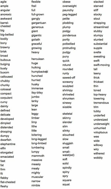 Physical descriptions words Body Types Writing, Different Types Of Bodies, Creative Writing Tips, Descriptive Words, Writing Characters, Descriptive Writing, English Writing Skills, Words To Use, Different Languages