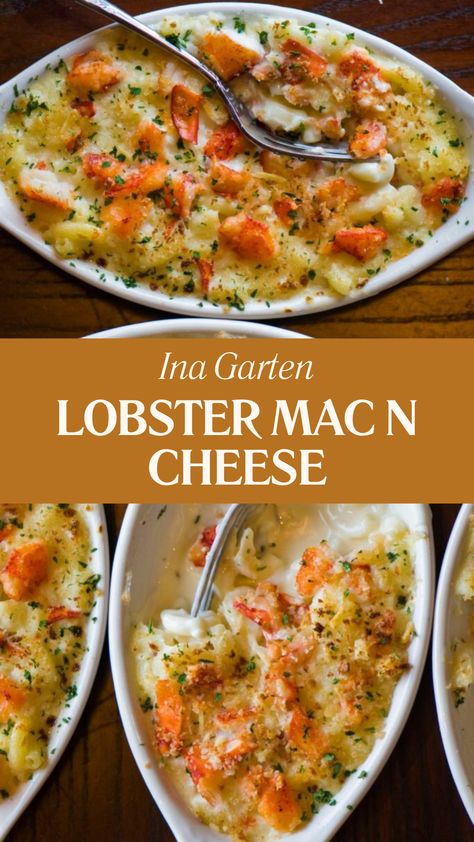 Ina Garten Lobster Mac N Cheese White Cheddar Lobster Mac And Cheese, Ina Mac And Cheese, Truffle Lobster Mac And Cheese, Lobster Gnocchi Recipes, Cavatappi Mac And Cheese Baked, Lobster Mac Cheese Recipe, Creamy Lobster Mac And Cheese Recipe, Baked Mac N Cheese With Bread Crumbs, Lobster Mac And Cheese Recipe Best