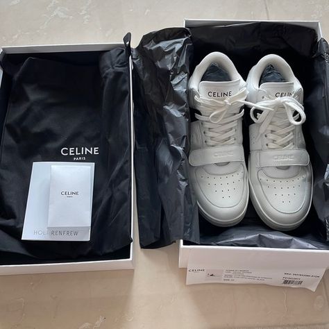 Celine ct-02 mid sneaker in calfskin white and black. Celine Sneakers Outfit, Celine Sneakers, Celine Shoes, Wish Card, Sneakers Outfit, Tennis Shoes, White Sneaker, Wedding Sneaker, Wedding Shoe