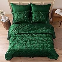 Dark Green Comforter, Satin Comforter, Green Comforter Sets, Sheets Bed, Green Comforter, Queen Bedding, Full Bedding Sets, Bed Comforter Sets, Satin Bedding