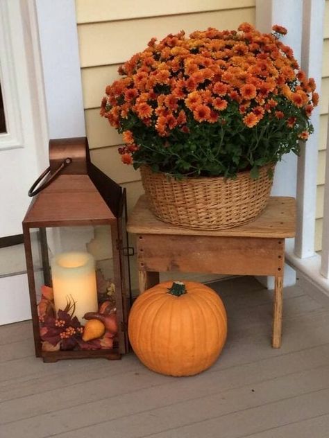 Dekorasi Halloween, Fall Planters, Fall Front Porch Decor, Interior Vintage, Fall Thanksgiving Decor, Fall Deco, Autumn Decorating, Fall Front Porch, Fall Outdoor Decor