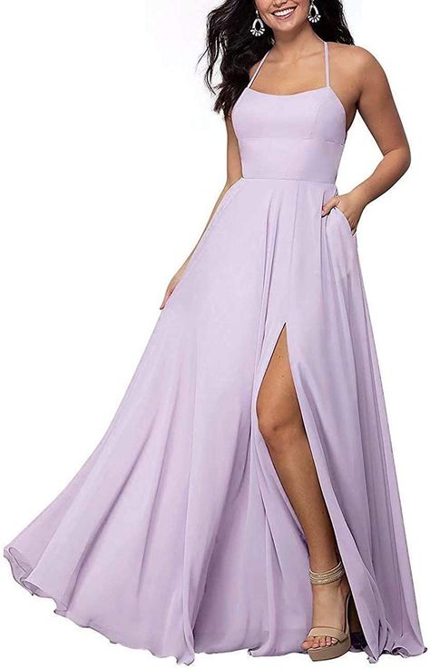 Prom Dresses Halter, Chiffon Prom Dresses, Long Bridesmaid Dress, Long Bridesmaid Dresses, Dress With Pockets, Dresses For Women, Evening Gowns, Bridesmaid Dresses, Chiffon