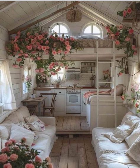 Tiny House Inspiration, Bloxburg Ideas, Tiny Cottage, Casa Vintage, Dream House Rooms, Tiny House Interior, Dream Room Inspiration, Dream House Interior, Tiny House Living