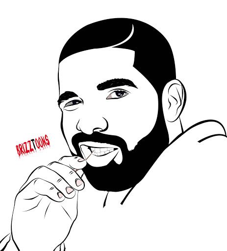 Drake Stencil, Drake Drawing Easy, Drake Sketch, Drake Drawing, Drake Art, African Kimono, Umbrella Art, Sip N Paint, Hip Hop Art