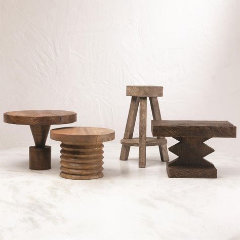 Soulat Pedestal Rough Wood Furniture, Lemieux Et Cie, Large Armchair, Wood Pedestal, Global Views, Elements Of Design, Arte Popular, Mango Wood, Large Furniture