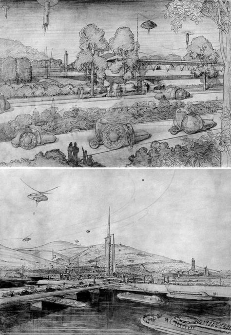 Frank Lloyd Wright Sketches, Usonian House, Organic Architecture, Future City, Frank Lloyd, Lloyd Wright, Frank Lloyd Wright, Urban Planning, Urban Garden