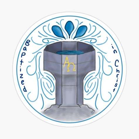 Get my art printed on awesome products. Support me at Redbubble #RBandME: https://www.redbubble.com/i/sticker/Baptized-in-Christ-Baptismal-Font-Design-by-smartkatze1/150033708.EJUG5?asc=u Baptismal Font, Design Sticker, Font Design, Fonts Design, Sticker Design, My Art, Awesome Products, Vinyl Sticker, Great Gifts