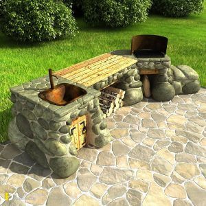 30 Outdoor Brick Kitchen Ideas You Can Build On A Budget | Engineering Discoveries 30 Outdoor Brick Kitchen Ideas You Can Build On A Budget Outdoor Brick Kitchen, Brick Kitchen Ideas, Stone Barbecue, Barbecue Table, Pallet Patio Furniture Diy, Brick Oven Outdoor, Stone Bbq, Kids Backyard Playground, Barbecue Pit