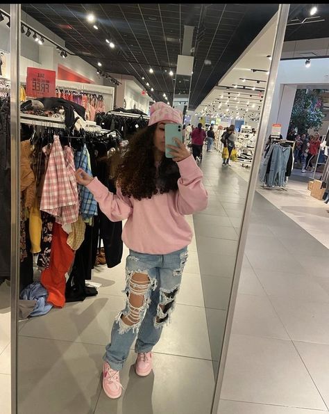 Xoxo.barb 🅿️, Cute Swag Outfits For Women, Black Women School Outfits, Outfit Ideas With Dunks, Pink School Outfits, Triple Pink Dunks Outfits, Outfit Ideas For School Black Women, Shein Outfits For School, First Day Of School Outfit Black Women