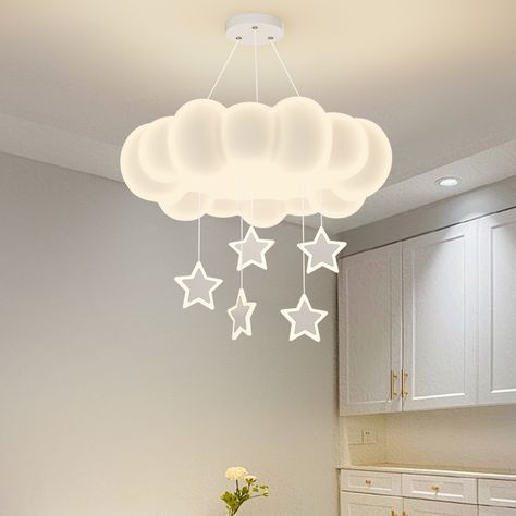 Creative Cloud Pendant Lamp for Bedroom Living Room Star Round Ball Chandelier Light Boy Girl Kids Chandelier, Minimalist Ceiling Light, Beautiful Bedroom Colors, Luxury Staircase, Pendant Lamps Bedroom, Elegant Pendant Lighting, Ceiling Lamps Living Room, Light Fixtures Bedroom Ceiling, Cloud Lights