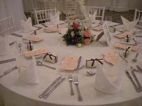 Table setting without plates for buffet... Table Settings Without Plates, Table Setting Without Plates, Wedding Table Settings Without Plates, Buffet Wedding Table Setting, Wedding Guest Table Centerpieces, Table Setting Etiquette, Wedding Plate Setting, Wedding Buffet Table, Antler Wedding Invitations