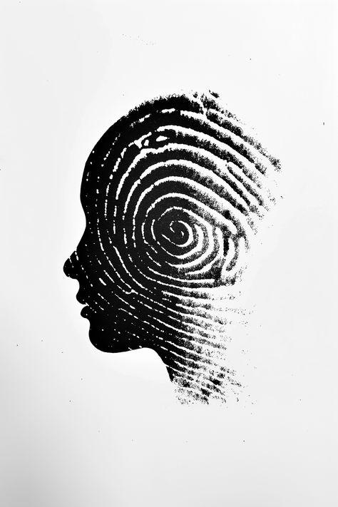 🎨🌟Try Newest Midjourney Prompts - Go to Link in my Bio🔗👀 Finger Print Aesthetic, Finger Print People, Fingerprint Graphic Design, Fingerprint Self Portrait, Human Head Silhouette, Finger Scan, Hoodie Design Ideas, Human Head, Silhouette Portrait