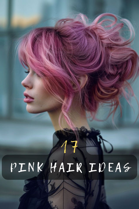 Ready to embrace your playful side? 🦄 Discover 17 pink hair color ideas that'll turn heads and boost your confidence. From pastel rose to vibrant magenta, you'll find the perfect shade to express your personality. Curious about these magical hues? Click now to explore these eye-catching pink styles! ✨💕 #PinkHair #HairColorInspo #UniqueHairColor #HairTransformation #BeautyTrends Outfit For Pink Hair, Pink Hair Over 50, Violet And Pink Hair, Pink Hair Updo, Pink Silver Hair, Fun Professional Hair Color, Pink Purple Ombre Hair, Fairy Hair Color Ideas, Light Pink And Purple Hair