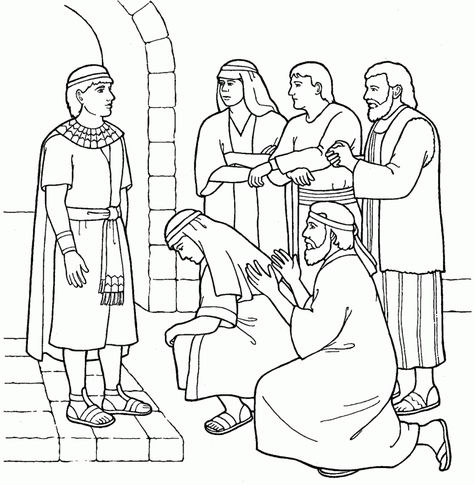 Joseph Coloring Pages - Best Coloring Pages For Kids Joseph Forgives His Brothers Craft, Joseph Bible, Joseph In Egypt, Lds Coloring Pages, Sunday School Coloring Pages, Preschool Bible, Coat Of Many Colors, School Coloring Pages, Bible Coloring Pages