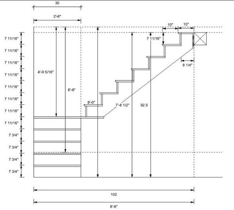 Stairs design help in Timber Framing/Log construction Stairs Remodel, Steep Stairs, L Shaped Stairs, Stair Dimensions, Stair Layout, Stair Plan, Attic Staircase, Building Stairs, Attic House