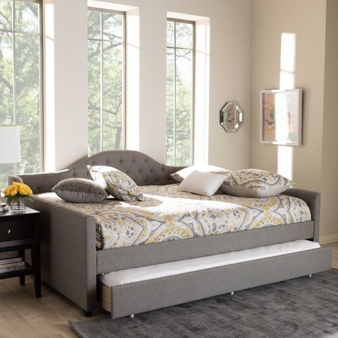 ZanowitZ Daybed with Trundle Daybeds With Trundle, Full Daybed With Trundle, Queen Daybed, Platform Daybed, Grey Daybed, Full Daybed, Full Size Daybed, Daybed Bedding, Curved Headboard