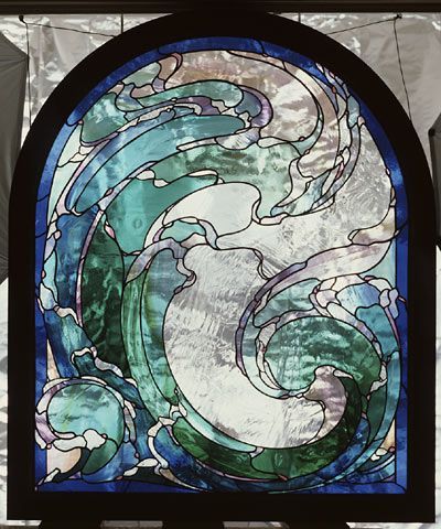 waves stained glass - Google Search Tiffany Vitray, Modern Stained Glass, زجاج ملون, Tiffany Stained Glass, Stained Glass Window Panel, Glass Art Projects, Stained Glass Flowers, Stained Glass Diy, Stained Glass Lamps