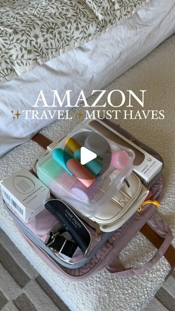 Alli Havrilla on Instagram: "☀️☀️AMAZON TRAVEL MUST HAVES ☀️☀️

Who is ready for a vacation?! 🙋🏻‍♀️🙋🏻‍♀️ We are headed back to Disney this summer and I am SO EXCITED!!

Comment “SHOP” for all my travel necessities!! 

1. Over the door toiletry bag: This is a game changer to keep everything organized in the bathroom when there is limited space 
2. Compression packing cubes: These are my new favorite items fit everything I need in less bags
3. Silicone makeup brush and sponge holder: perfect to keep them clean and organized 
4: Neutral Makeup bag: I love all the additional pockets
5: Travel containers: These are perfect so you don’t have to lug full size products around 🙌🏻
6: Silicone covers: These are so fun and perfect to keep your products from spilling in your bags! 
7: Portable lu How To Pack Makeup In A Carry On, Toiletry Organization, Travel Bathroom, Travel Containers, Pack With Me, Travel Container, Silicone Makeup, Travel Necessities, Amazon Travel