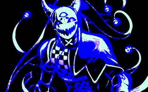 Jester Aesthetic Banner, Purple Jester Aesthetic, Blue Demon Art, Jester Pfp, Jester Art, Evil Jester, Jester Outfit, Jester Hat, Blue Demon