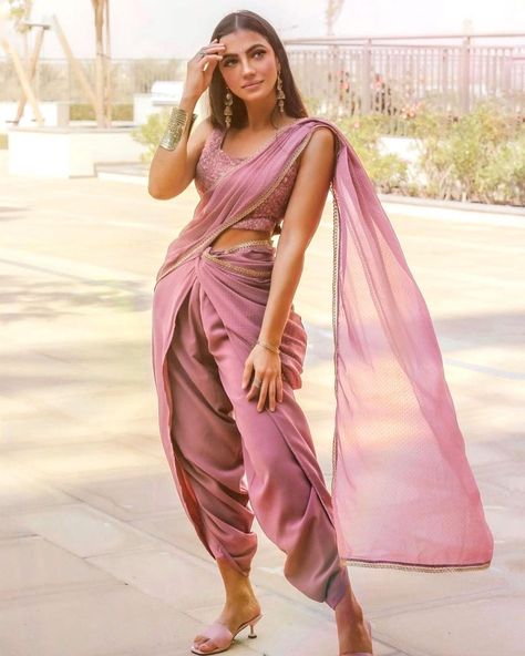 ♥ Indo-Western Glam - #fashion #trend #trends #fusion #indian #indowestern #indowesternfashion #indowesternfusion #fusionfashion #indianfashion #style #indianstyle #bridesmaiddresses #outfit #outfitideas #engagementoutfit #outfitinspiration #fashioninspo #fusiondress #latestfashion #bollywood #bollywoodstyle #lehenga #dress #latestlehenga #gorgeouslyflawed #diptitiwari #blouse #indian #gown #sarees #surat #blouses #blousedesigns #ootd #saree Dhoti Style Dresses, Pre Draped Saree, Indian Gown, Lehenga Dress, Dhoti Saree, Draped Saree, Blouse Indian, Dress Salwar Kameez, Drape Saree