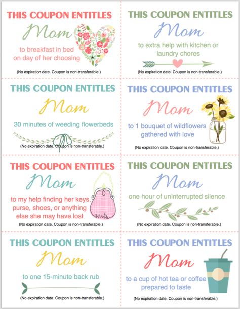 Free Printable Coupon Booklet for Mother's Day from www.flandersfamily.info Coupon For Mothers Day, Mom Coupons From Kids, Mothers Day Coupons From Kids, Coupon Book Ideas For Mom, Mothers Day Coupons Ideas, Mothers Day Gifts Coupons, Birthday Coupons For Mom, Coupons For Mom From Daughter, Mothers Day Coupon Book Printable