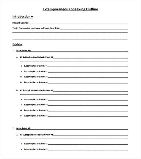 Speech Outline Templates Extemporaneous Speech, Speech Template, Outline Sample, Speech Outline, Best Speeches, Acceptance Speech, Skill Set, Basic Concepts, Public Speaking