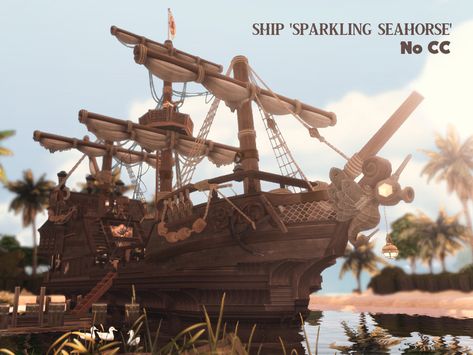 Pirate Aesthetics, Pirate Room, The Sims 4 Lots, Pirate Outfit, Ship Decor, Pirates Cove, Boat Decor, Sims Building, Fairytale Fantasy