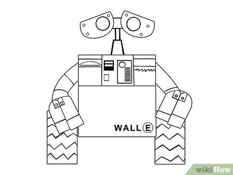 How to Draw WALL‐E: 7 Steps (with Pictures) - wikiHow Colouring Wall, Pixar Films, Want To Draw, Classic Cartoon Characters, 31 Days Of Halloween, Wall E, Drawing Board, Basic Shapes, Classic Cartoons