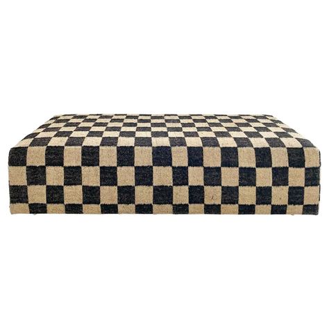 The Forsyth Checkerboard Ottoman, Custom Sizes Available For Sale at 1stDibs Checkerboard Rugs, Modern Ottomans, Brno Chair, Patterned Ottoman, Upholstered Coffee Tables, Zebra Hide, Kilim Ottoman, Table Ottoman, Small Ottoman