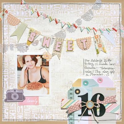 Sweet16_NancyBurke Scrapbook Pages Ideas, Birthday Scrapbook Layouts, Pages Ideas, Mixed Media Scrapbooking, Birthday Scrapbook, Cherry On Top, 16th Birthday, Scrapbook Inspiration