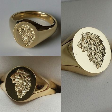 Pinky Rings Mens, Hand Engraved Rings, Family Crest Rings, Mens Rings Fashion, Family Rings, Mens Gold Jewelry, Signet Ring Men, Signet Rings, Gold Signet Ring