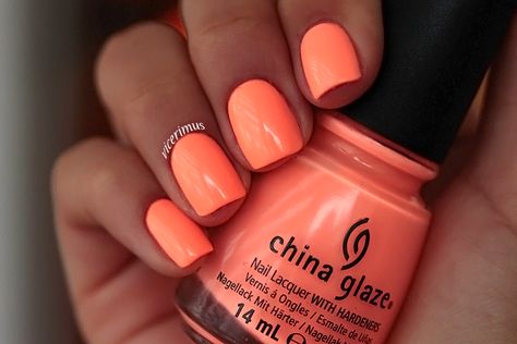 Peach Nail Polish, Nails Beach, Orange Nail, Peach Nails, Pedicure Designs, New Nail Designs, Trendy Nail Design, Neon Nails, Orange Nails