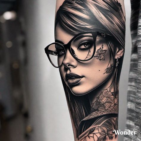 Beautiful Face Tattoo, Womans Face Tattoo, Upper Sleeve Tattoos For Guys, Female Face, Headdress Tattoo, Mujeres Tattoo, Face Tattoos For Women, Timeless Tattoo, Blue Rose Tattoos