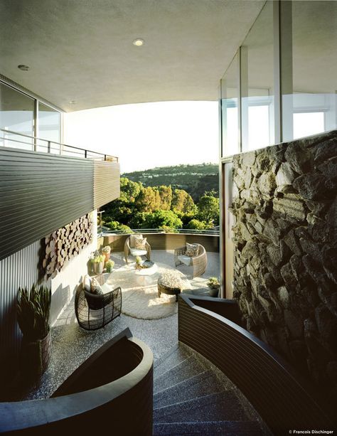 Garcia House, Architecture Cool, Terrazzo Floor, John Lautner, Rainbow House, Outdoor Luxury, Mid Century Architecture, Floor To Ceiling, Mid Century Modern House