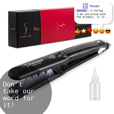 Straightener Professional Tourmaline Straightening Adjustable | 8 User Reviews Steam Straightener, Best Straightener, Best Steam Iron, Steam Technology, Hair Damage, Tight Curls, 4c Hairstyles, Shiny Hair, Flat Iron