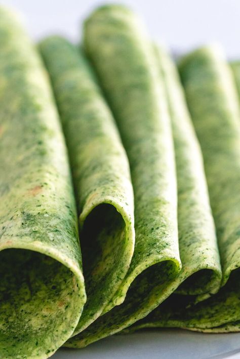 Looking for a healthy tortilla recipe? These homemade spinach tortillas are nutrient packed—they're great for wraps or tacos, and kids love the green color! #healthy #mealprep #diy #spinach #tortillas #diytortillas #spinachtortillas #vegetarian Spinach Tortilla Wraps, Tortillas Recipes, Spinach Tortillas, Veggie Quesadilla, Corn Tortilla Recipes, Healthy Tortilla, Tortillas Recipe, Processor Recipes, Recipe Spinach