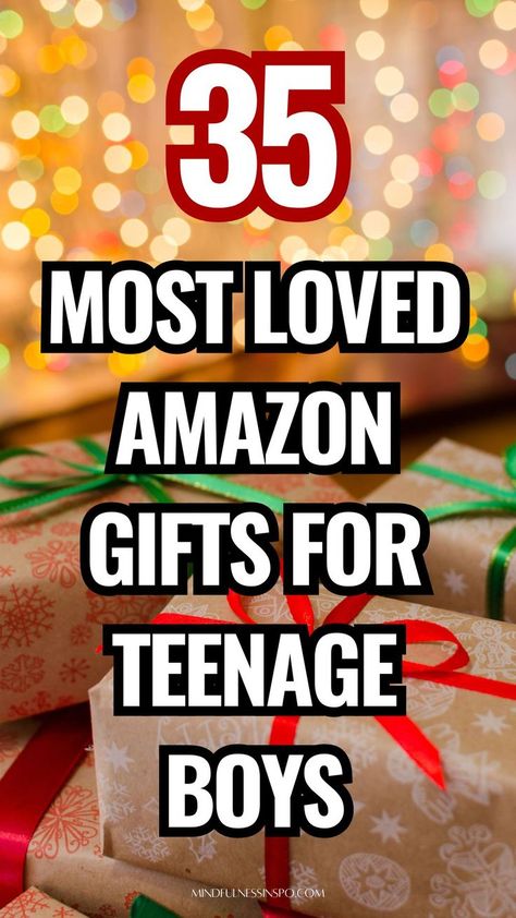 35 most loved Amazon gifts for teenage boys in the gift guide on mindfulnessinspo.com Teen Valentine Ideas Boys, Diy Teen Boy Gifts, Valentines For Teens Boys, What To Get A Teen Boy For Christmas, Gifts For Teenager Boys, Valentine For Teenage Boys, Valentines Teenagers Gift Ideas, Valentines Gift For Boyfriend Teenage, What To Get Your Boyfriend For Christmas Teenage