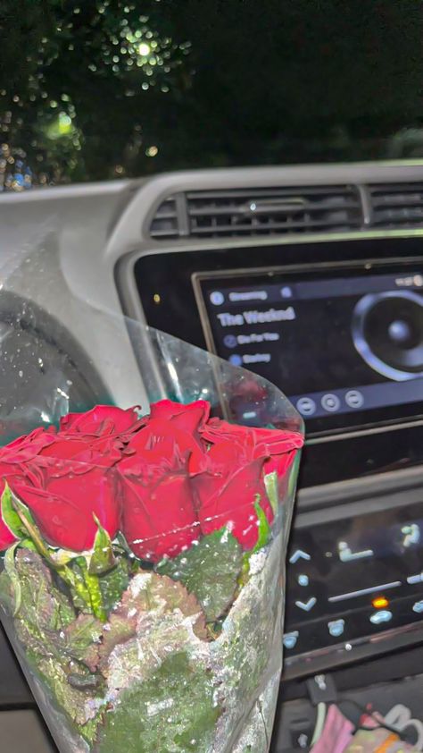 Rose In Car Snap, Fake Flowers Snap, Fake Date Snaps, Rose Snap Story, Flowers Fake Snap, Fake Date Snapchat, Baarish Snaps, Dating Snap, Fake Date Pictures