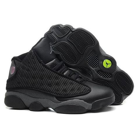 Jordan 13 Retro All Black Jays ❤ liked on Polyvore featuring shoes, jordans, sneakers and black Winter Board, Jordan 13 Black, Jordan Xi, Sneaker Culture, Michael Jordan Shoes, All Black Shoes, Nike Outlet, Jordan 13 Retro, Nike Air Jordans