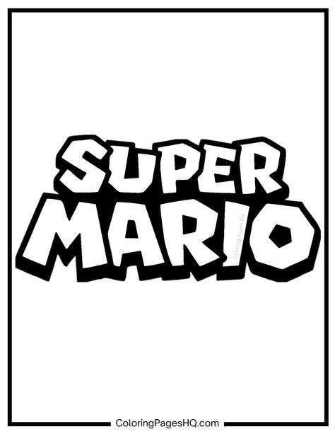 Super Mario logo Super Mario Logo, Mario Logo, Super Mario Bros Nintendo, Super Mario Coloring Pages, Mario Coloring Pages, Chino Hills, Super Mario Bros, Mario Bros, Super Mario