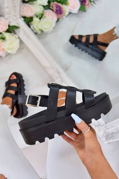 Chunky Platform Gladiator Sandals - Black Faux Leather – AJ | VOYAGE Chunky Sandals Outfit, Platform Gladiator Sandals, Chunky Black Sandals, Chunky Platform Sandals, Black Gladiator Sandals, Fashionable Snow Boots, Sandals Outfit, Chunky Sandals, Leather Platform Sandals