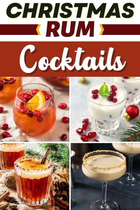 Forget the eggnog and put down the Baileys because this year, it's all about these festive Christmas rum cocktails! They're fruity, fun, and oh-so-boozy. Rum Punch Recipes, Spiced Drinks, Cocktails To Try, Hot Buttered Rum, Rum Cocktails, Best Cocktail Recipes, Festive Cocktails, Fruity Cocktails, Rum Punch