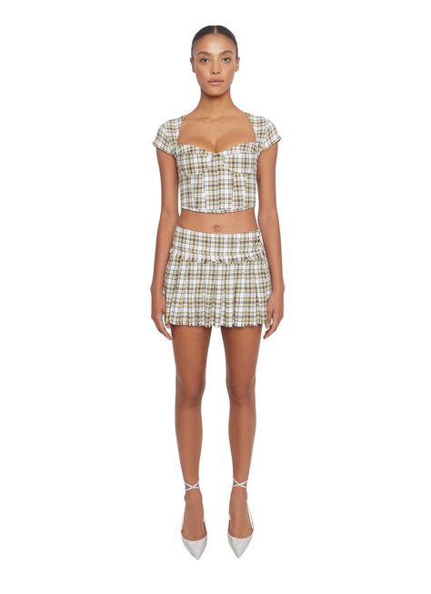 Pleated Safety Pin Miniskirt – Danielle Guizio NY Micro Mini Skirts, Sequin Skirts, Skirts Satin, Satin Skirts, Black Skirts, Danielle Guizio, Skirts White, Yellow Lime, Pleated Skirts