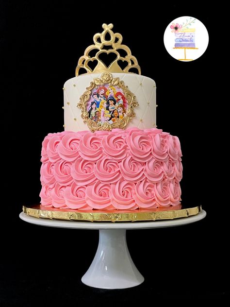 Rosette Buttercream Teen Cakes, Disney Princess Cake, Princess Cake, Butter Cream, Birthday Cake, Disney Princess, Cake, Disney