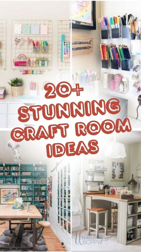 Revitalize your craft room with innovative hacks and ideas designed for ultimate organization. Explore practical solutions for decluttering, smart storage options, and creative setups that make your workspace more efficient and enjoyable. Perfect for crafters who want to streamline their environment and boost their creative flow.  #CraftRoomHacks #CraftRoomIdeas #SmartStorage #OrganizedCraftSpace #DIYOrganization #CreativeWorkspace #EfficientCraftRoom #HomeOrganization #SpaceSavingHacks #CraftRoomSetup #CraftingSolutions #WorkspaceTips #OrganizedSpace #CraftRoomInspiration #FunctionalDesign Painters Craft Room, Art Craft Organization, Wall Storage Craft Room, Craft Rooms For Adults, Craftroom Storage Ideas Shelves, Craft Bedroom Ideas, Garage Craft Room Ideas, Cheap Craft Room Storage Ideas, Craft Room Ideas Small Spaces