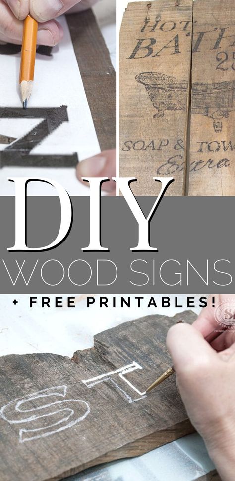 DIY Wood Signs + Free Printables | Easy Tutorial on How To Make Your Own Vintage Wood Sign | Salvaged Inspirations   #siblog #salvagedinspirations #paintedfurniture #furniturepainting #DIYfurniture #furniturepaintingtutorials #howto #furnitureartist #furnitureflip #salvagedfurniture #furnituremakeover #beforeandafterfurnuture Wood Projects For Beginners, Wood Craft Projects, Diy Wall Shelves, Diy Wood Signs, Diy Simple, Diy Holz, Straight Forward, Wood Crafts Diy, Wood Working For Beginners